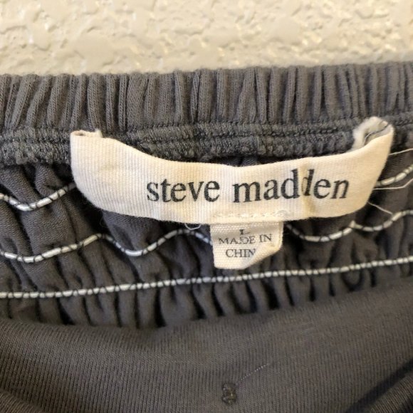 Y2K Steve Madden ruffled mini skirt grey L cotton silk blend - Picture 4 of 5